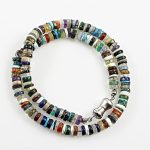 Köves ásványi ékszer Vegyes mix (több mint 30féle) vékonyra csiszolt drágakő korongokból álló dupla karkötő, erős mágneszárral… nemesen egyszerű a hétköznapokra  41cm  30g