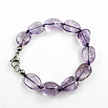 Ametiszt amorf kövekből csomózott karkötő