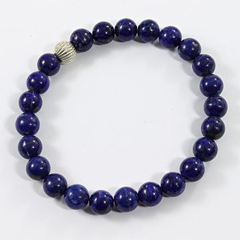 Köves ásványi ékszer AA minőségű lapis lazuli golyók gummis karkötő