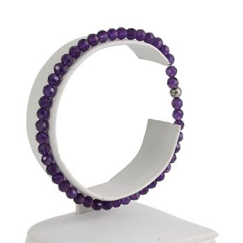 Köves ásványi ékszer Ametiszt elasztikus karkötő