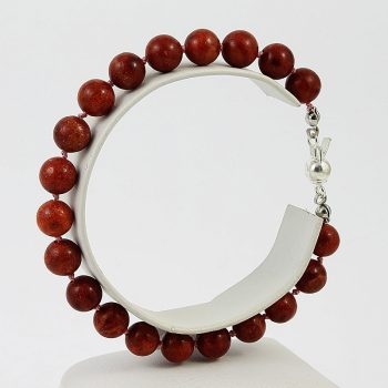 köves ásványi ékszer szivacs korall csomózott karkötő