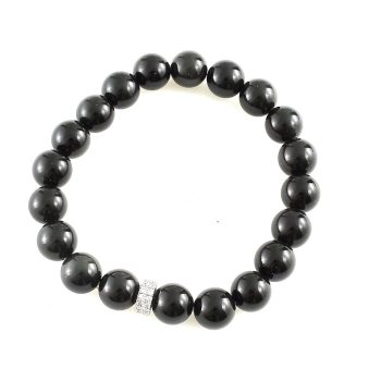 Köves ásványi ékszer. Szivárvány obszidián elasztikus karkötő