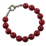Köves ásványi ékszer Piros korall karkötő