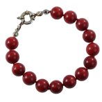 Köves ásványi ékszer Piros korall karkötő