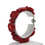 Köves ásványi ékszer Festett korall korongok karkötő