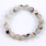 Köves ásványi ékszer. Natúr achát elasztikus karkötő