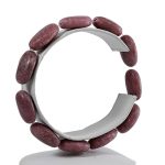 Köves ásványi ékszer Rodonit ovális matt karkötő