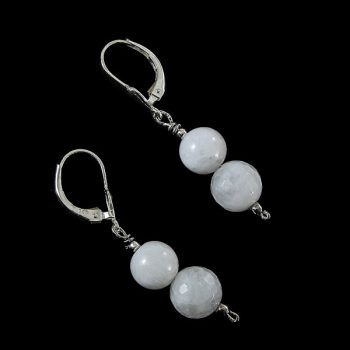 Holdkő sima+fazettált fülbevaló