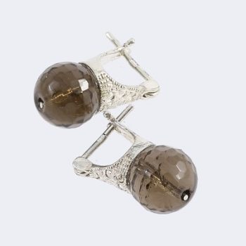 Füstkvarc sorompós fülbevaló