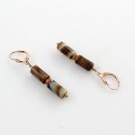 Köves ásványi ékszer szárdonix és sonnenstein fülbevaló