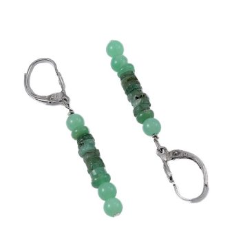 Smaragd és krizopráz patent fülbevaló