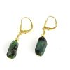 Fazettált smaragd fülbevaló köves ásványi ékszer