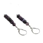 Köves ásványi ékszer Szugilt-lepidolit fülbevaló