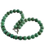 Köves ásványi ékszer Krizopráz nagy golyós nyaklánc.