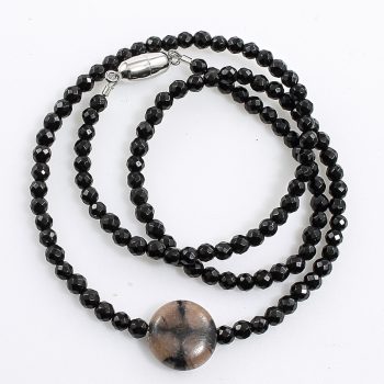 Köves ásványi ékszer Ionix+kiasztolit nyaklánc