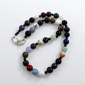 Bazaltokkal megtört 36féle drágakő nyaklánc