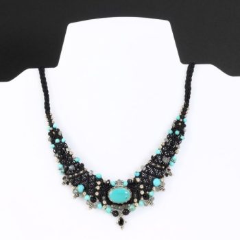 Köves ásványi ékszer türkiz labradorit onyx chanty nyaklánc