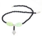 Köves ásványi ékszer onyx prehnit hegyi kristály és sörlök nyaklánc