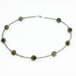 Köves ásványi ékszer labradorit fazettált golyók nyaklánc