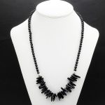 köves ásványi ékszer Onix golyókkal ágasbogas női nyaklánc