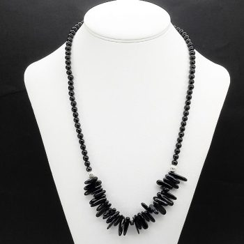 köves ásványi ékszer Onix golyókkal ágasbogas női nyaklánc