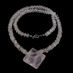 Rózsakvarc nyaklánc és medál