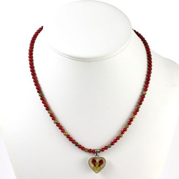 Köves ásványi ékszer bonsai medál nyakláncba fűzve