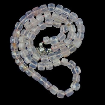 köves ásványi ékszer rózsakvarc csomózott nyaklánc