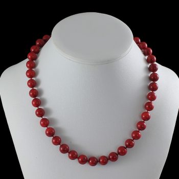 Köves ásványi ékszer Színezett korall golyók nyaklánc