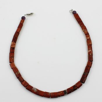 Köves ásványi ékszer Vörös jáspis matt nyaklánc