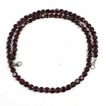 Gránát lencsék, fazettált nyaklánc