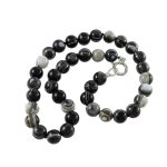 Köves ásványi ékszer Szárdonix csíkos nyaklánc