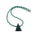 Köves ásványi ékszer Krizokolla medál howlit és malahit láncon