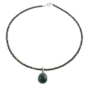 Köves ásványi ékszer Heliotrop lánc aventurin medállal