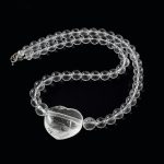 Köves ásványi ékszer Hegyi kristály nyaklánc óriás szívvel