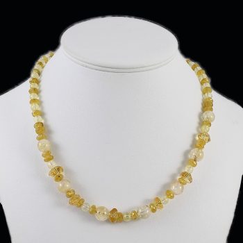 Köves ásványi ékszer. Citrin és aranyberill mágikus nyaklánc