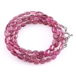 Köves ásványi ékszer minőségi rubellit nyaklánc növekvően sorolt kövekből