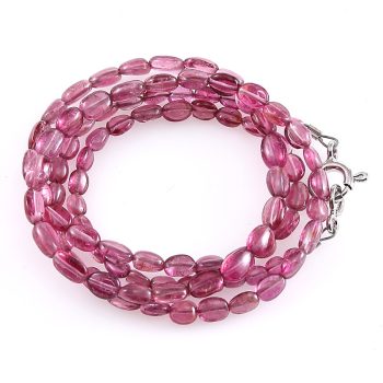 Köves ásványi ékszer minőségi rubellit nyaklánc növekvően sorolt kövekből