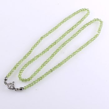 Köves ásványi ékszer fazettált peridot golyók nyaklánc