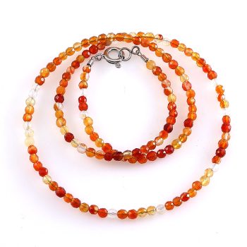Köves ásványi ékszer sokszínű fazettált karneol nyaklánc