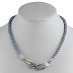 Köves ásványi ékszer Angelit és achát nyaklánc