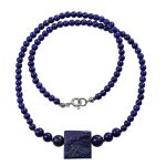 Kövest ásványi ékszer Lapis golyók nyaklánc medállal