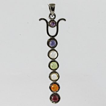 Köves ásványi ékszer Csakra cabochon 7köves medál