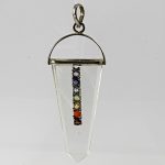 Köves ásványi ékszer Lapos hegyikristály csakra medál