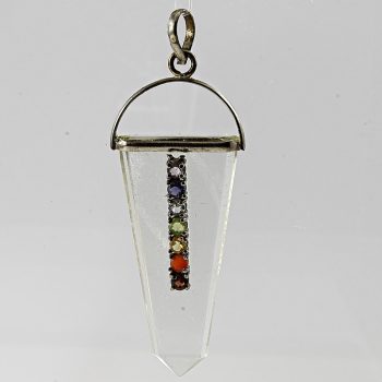 Köves ásványi ékszer Lapos hegyikristály csakra medál