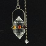 Köves ásványi ékszer Kétcsúcsú hegyi kristály csakra inga