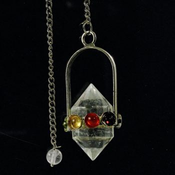 Köves ásványi ékszer Kétcsúcsú hegyi kristály csakra inga