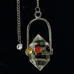 Köves ásványi ékszer Kétcsúcsú hegyi kristály csakra inga