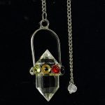 Köves ásványi ékszer Kétcsúcsú hegyi kristály csakra inga