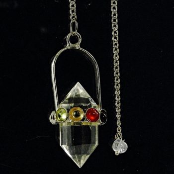 Köves ásványi ékszer Kétcsúcsú hegyi kristály csakra inga